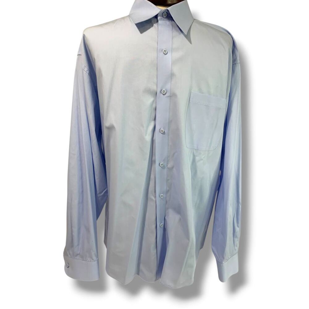 2XL (18.5 36-37) Marquis Mens Light Blue Dress Shirt‎ Button Up
